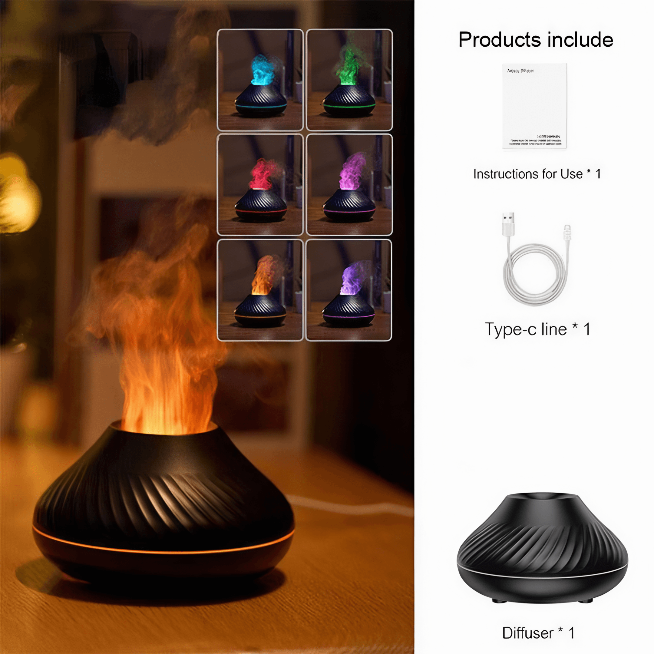 Volcanic Flame Diffuser – Sparkle Well